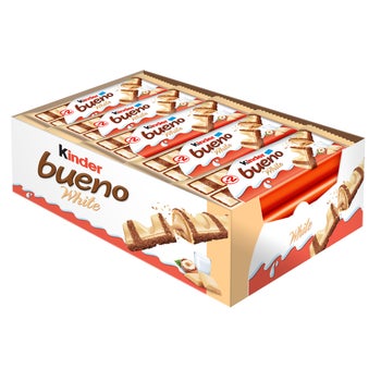 Barritas de chocolate blanco y crema de avellanas Kinder Bueno, 20 × 39 g
